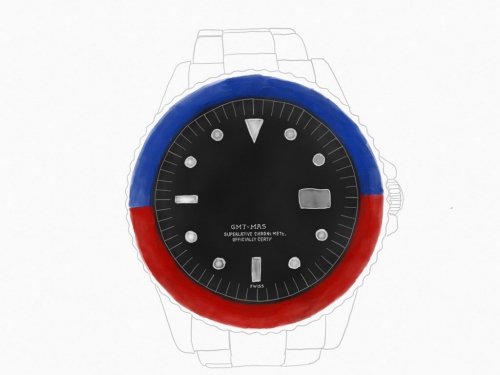 Initial outline with the icon Blue/Red pepsi bezel