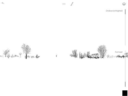 Drawing the trees at the horizon