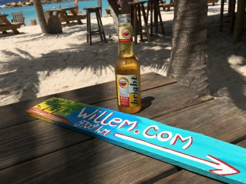 Having a real one at Chill beach bar Curacao