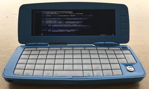 Nokia 9300i, officially not a communicator but nonetheless a device with advanced mobile communication options for its day (2007). Running Putty on Symbian Series 80.