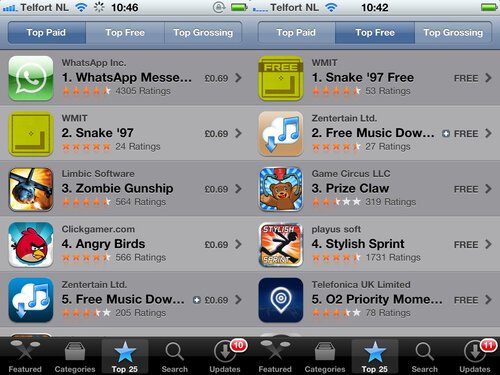 Snake '97 rocking the carts with Angry Birds and WhatsApp