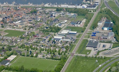 Den Oever with the soccer field from VV Wiron