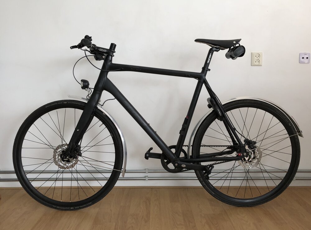 Bike painted black before the treatment