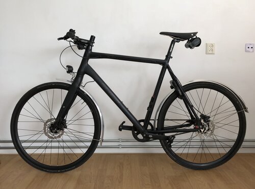 Bike painted black before the treatment