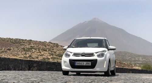 My space mobile, a Citroƫn C1 rental car...
