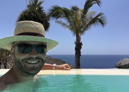 Relaxing in the pool