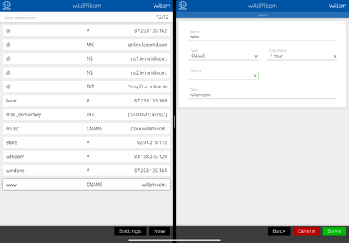 Editing a DNS record using my