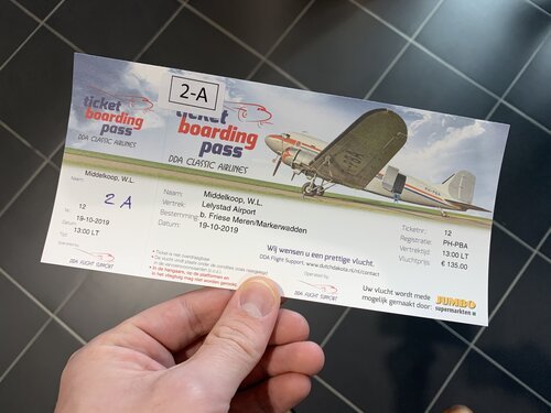DDA Classic Airlines ticket boarding pass