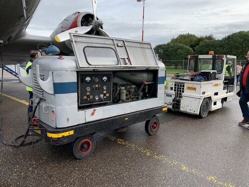 Electrical generator, powered by a German built Deutz diesel engine, used to start the R-1830 engines