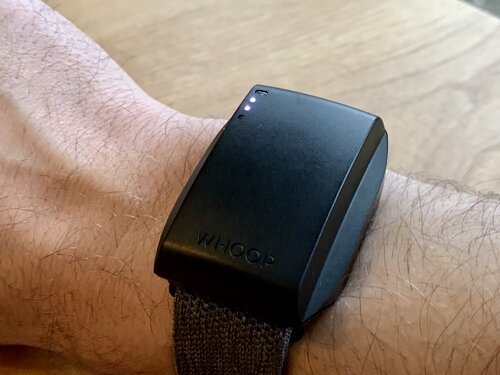 Battery pack attached to the WHOOP strap