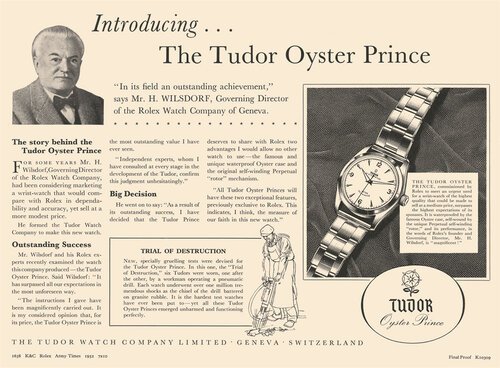 Tudor Oyster Prince ad (1952)