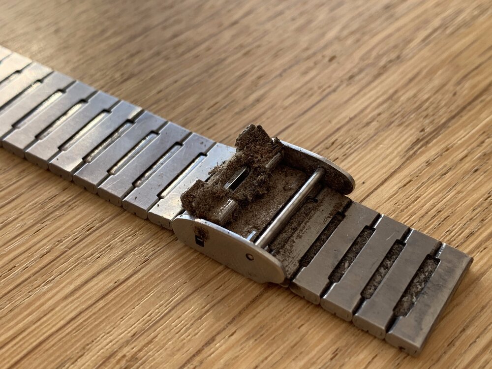 Dirt inside the clasp