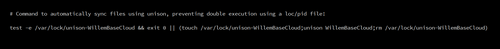 My cron command is wrapped in a check to prevent starting synchronisation when it is already running