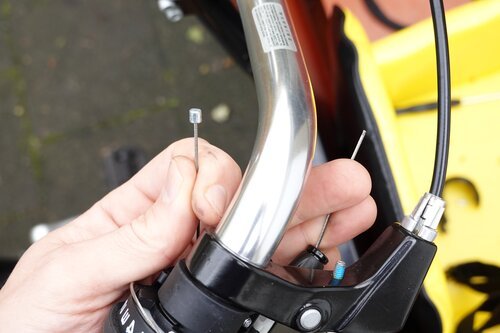 Install the new shifter cable starting from the handle bar