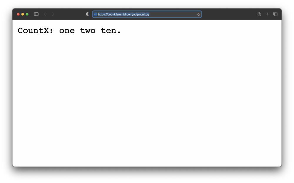 A special URL returns a simple text response if a few common (internal) function calls succeed
