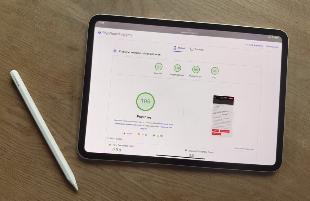 Scoring 100 out of 100 points in Google PageSpeed insights for speed, accessibility and search engine optimisation