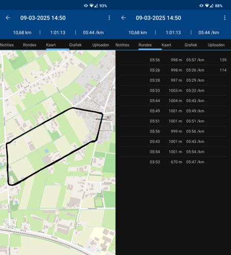 RunnerUP: recorded my 11K run, producing the a TCX file containing workout data