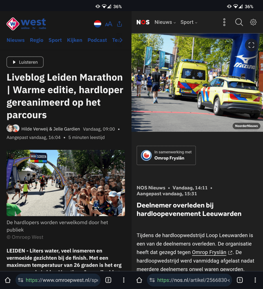 Dutch news on injury and casualty 
