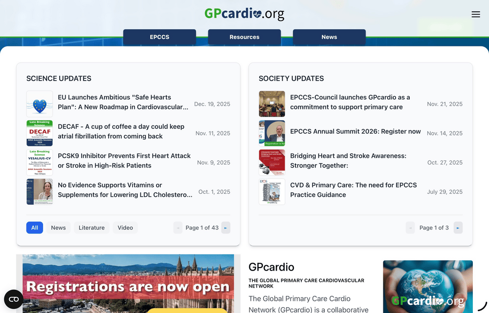 Aggregating content from different sources in interactive widgets on gpcardio.org