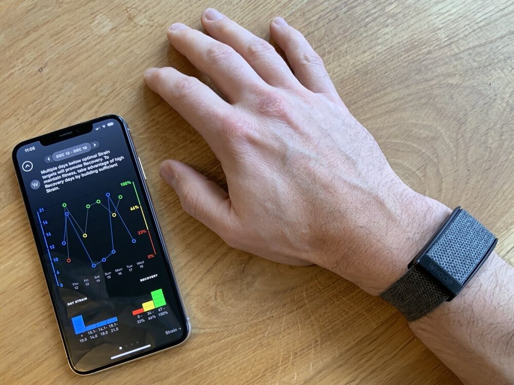 Whoop sleep tracking data showing sleep stages and recovery