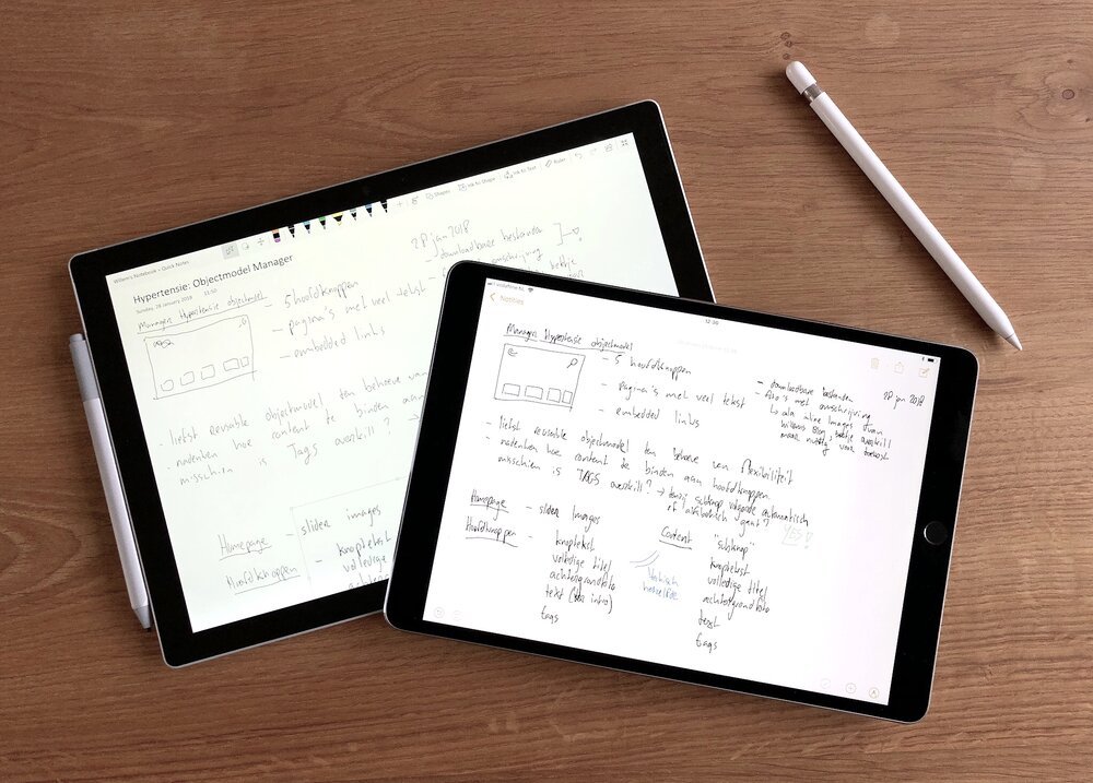 Trabajando con el Lápiz para Surface y el Apple Pencil