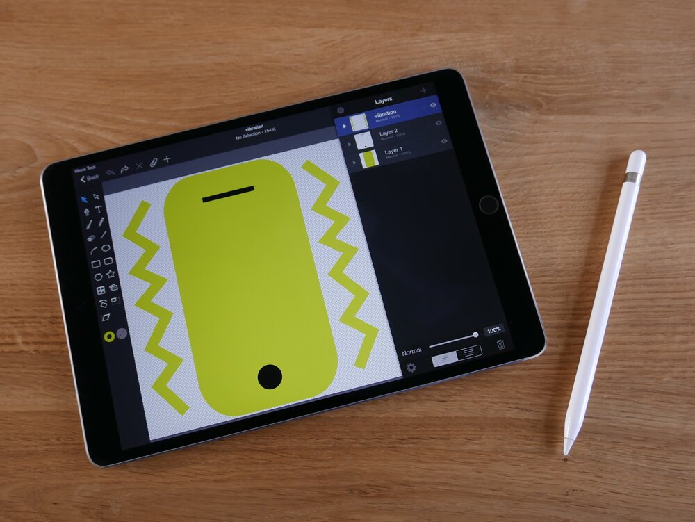 Autodesk Graphic es una aplicación increíble para iOS. La uso para diseñar iconos y gráficos, con capas y herramientas de alineación