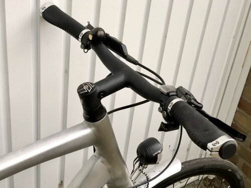 Dirección Schindelhauer montada en mi bicicleta de aluminio