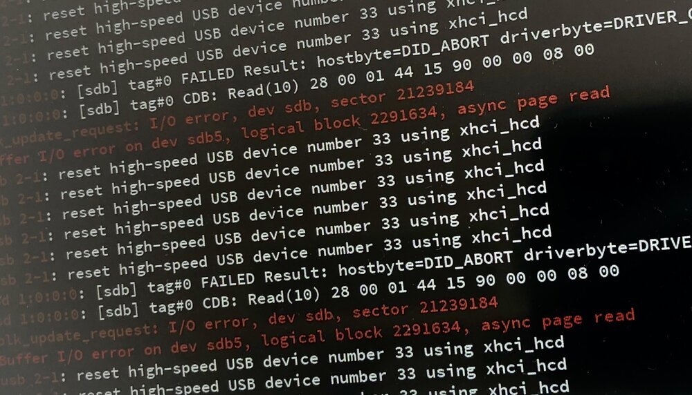 Mensajes de error al leer datos del disco duro