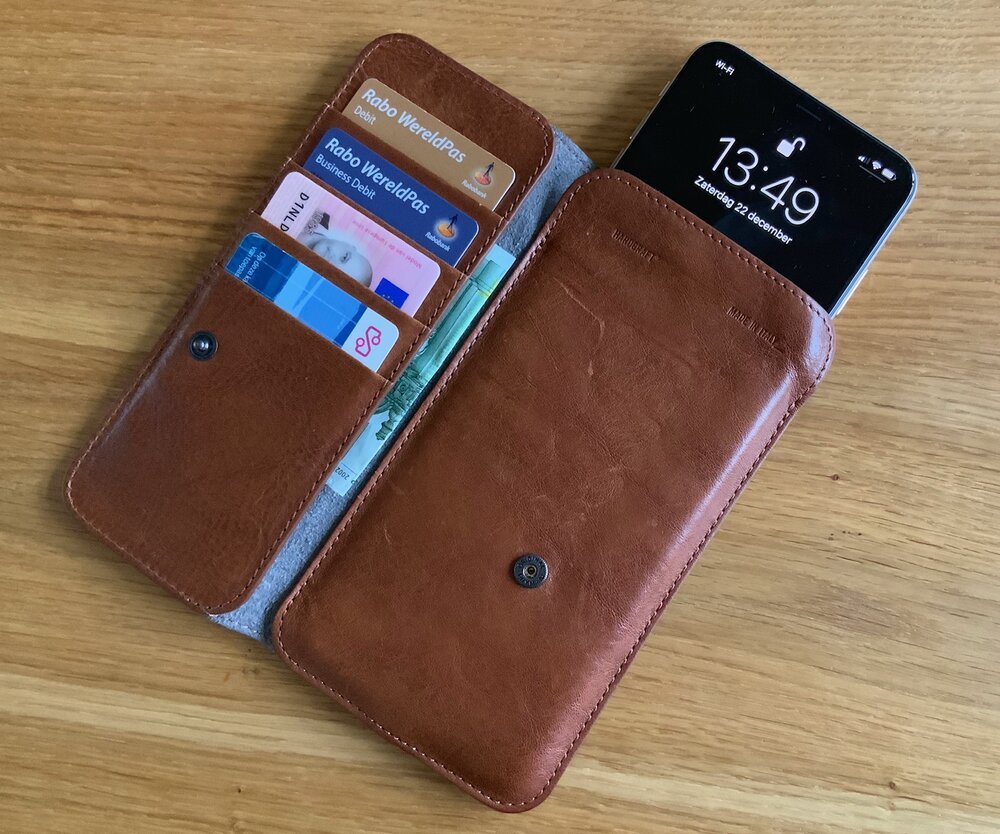 Cartera Hardgraft para iPhone, efectivo y tarjetas