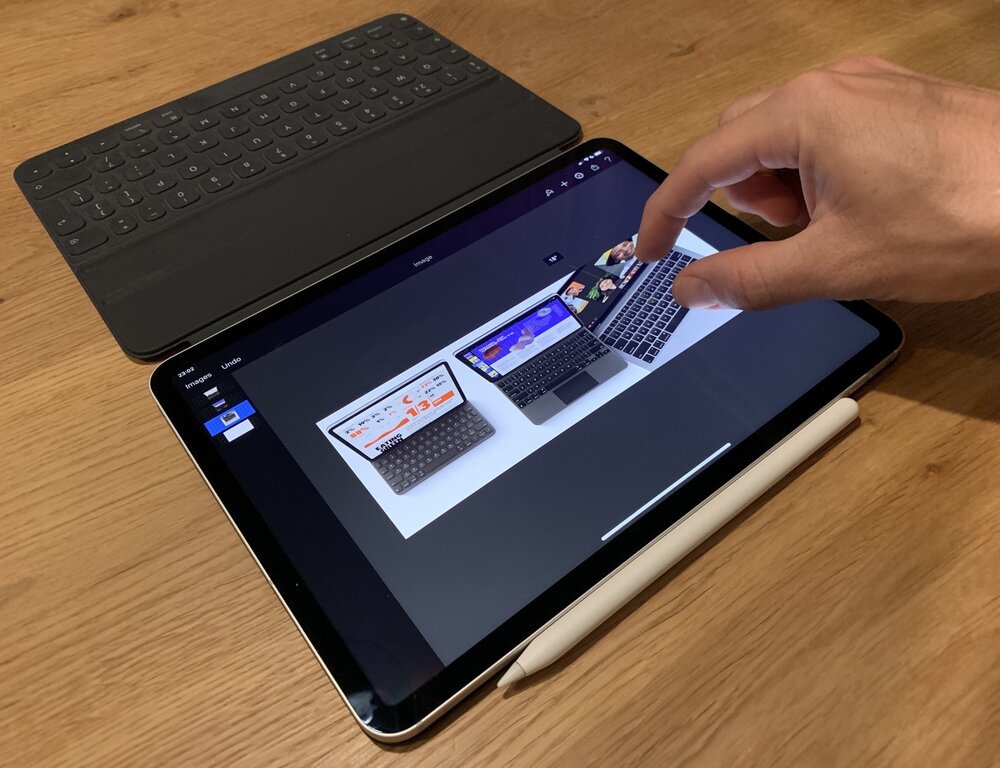 Componer imágenes multicapa arrastrando, soltando, rotando y cambiando el tamaño en cuestión de segundos. Las aplicaciones de tableta optimizadas te ayudan a lograr una precisión de alineación mediante guías y reglas.
