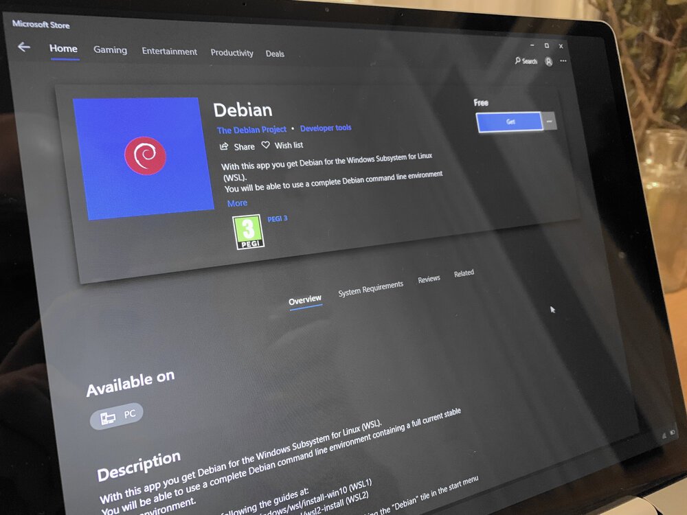 Instalar Debian Linux desde Microsoft Store es tan fácil como un clic; me gusta.