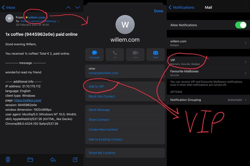 Añade cualquier remitente de correo electrónico a la lista VIP y configura las notificaciones de forma diferente para ellos