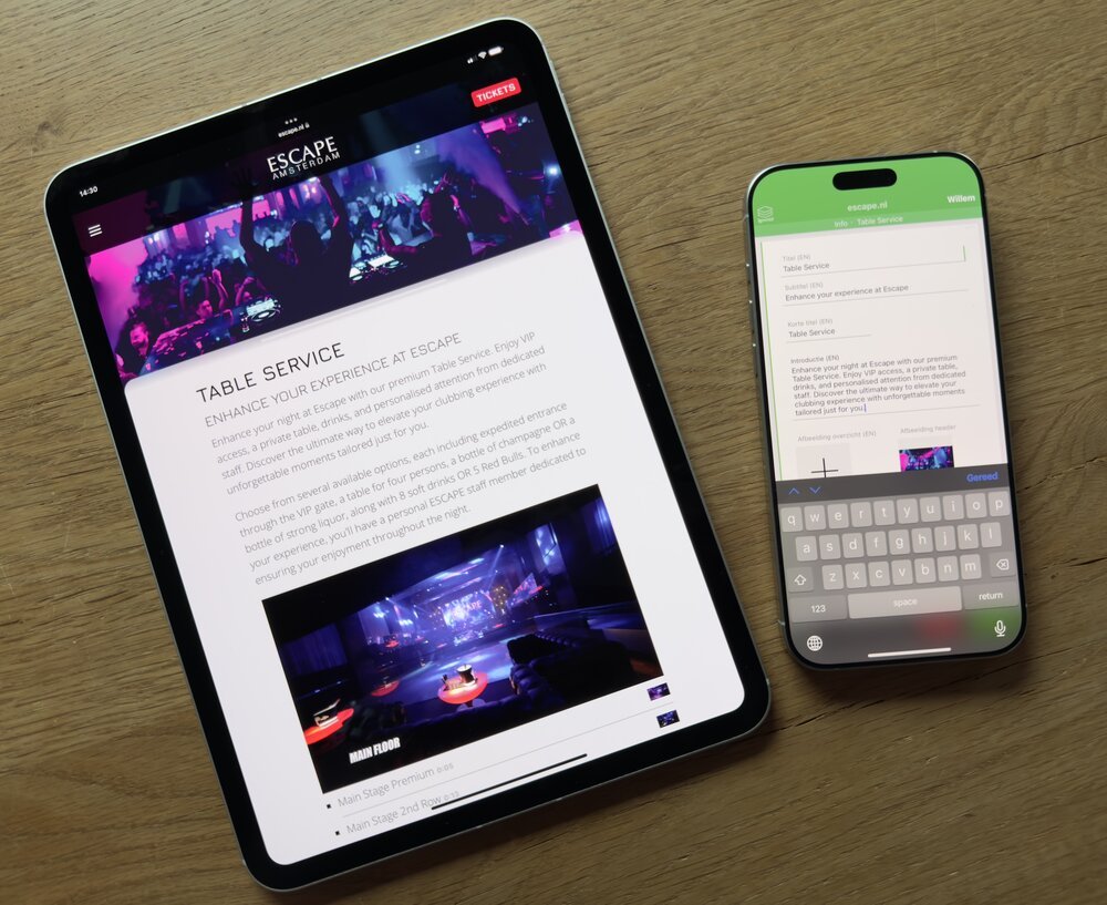Una aplicación fácil de usar permite al personal de Escape gestionar todo el sitio web