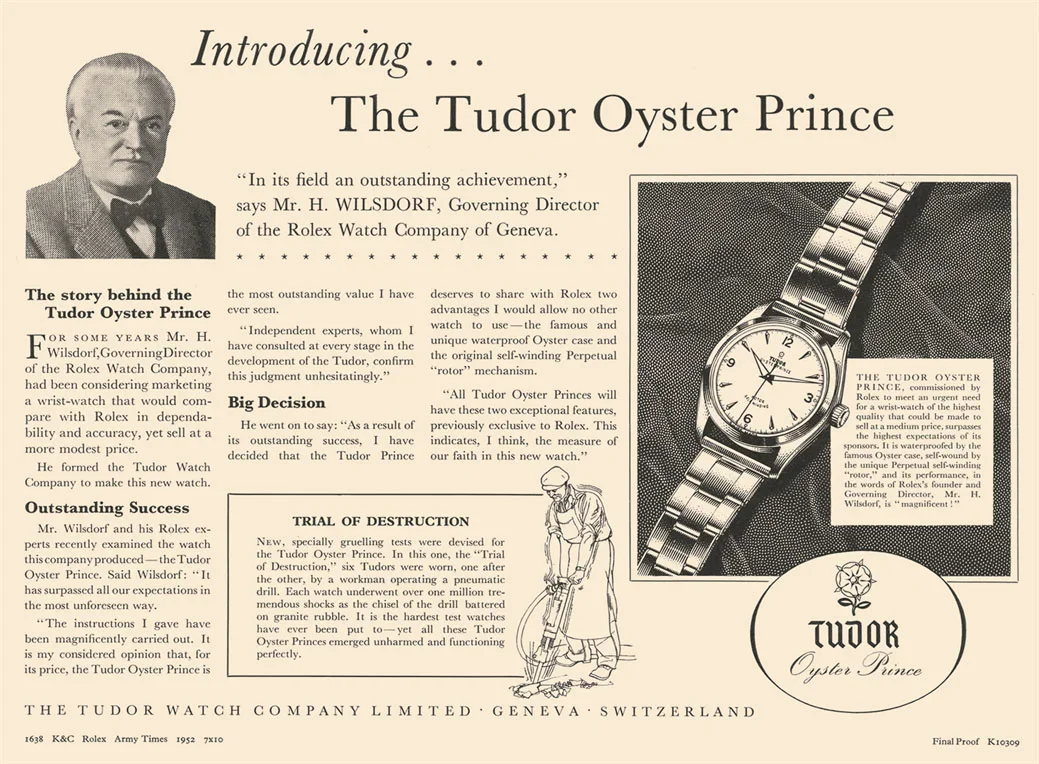 Tudor Oyster Prince ad (1952)