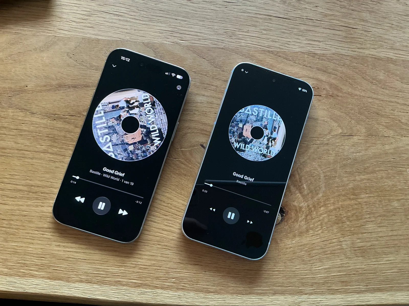 Another product of the same factory: the music app, native on iOS and on Android