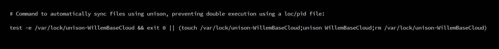 My cron command is wrapped in a check to prevent starting synchronisation when it is already running