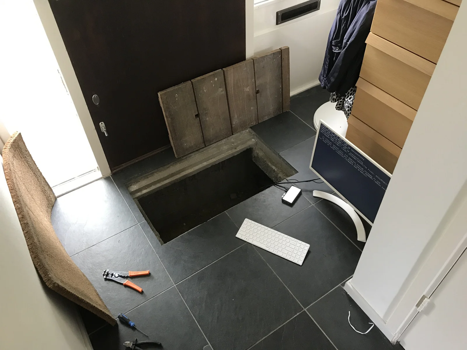 2017: my server under the floor of the office. You can always hide your data under the doormat... /s. Security by obscurity is not, and never was, a good idea