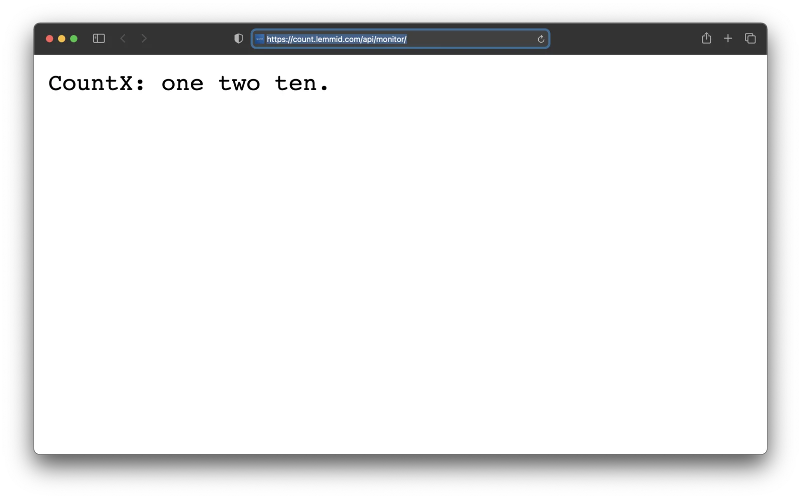 A special URL returns a simple text response if a few common (internal) function calls succeed