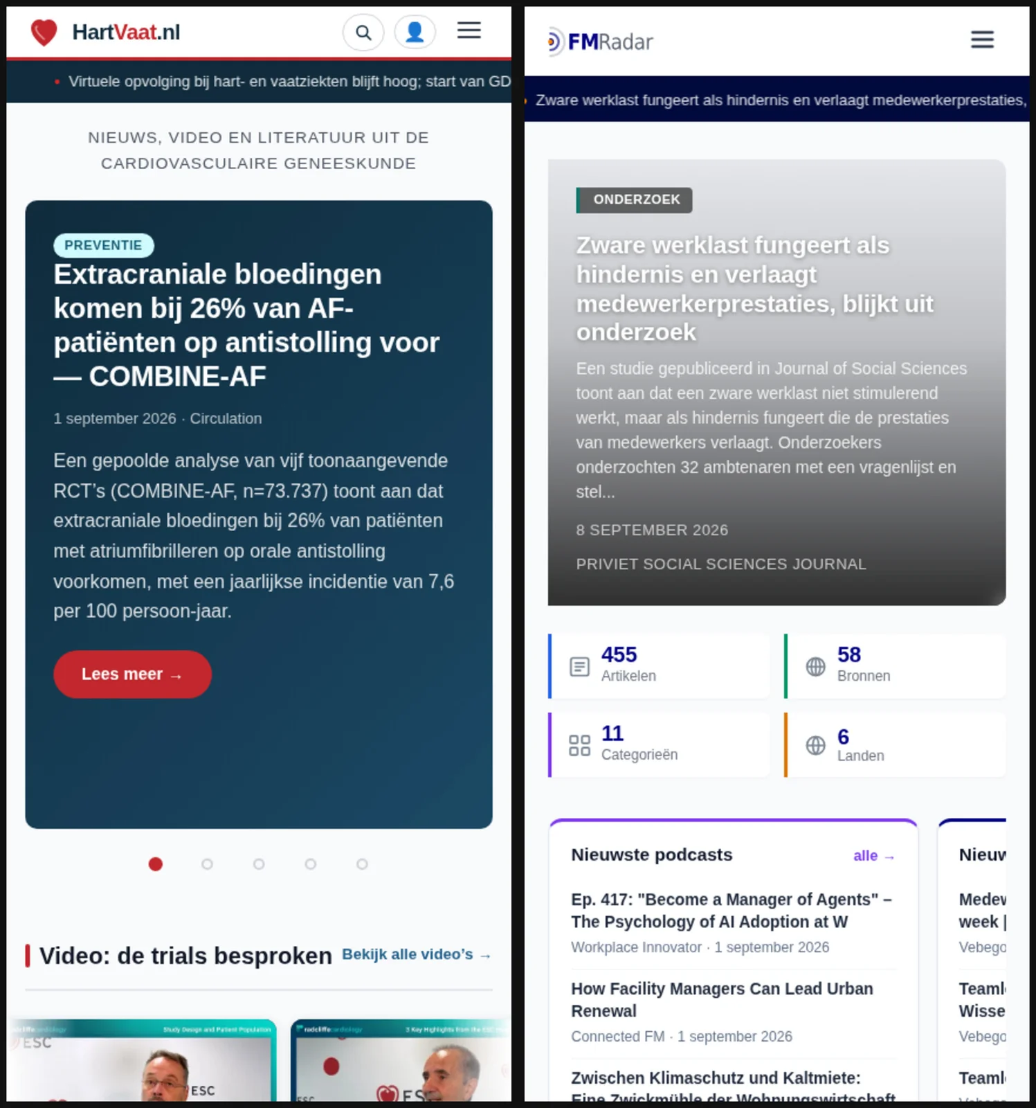 Update, September 2026: hartvaat.nl and FM Radar today, both on the platform