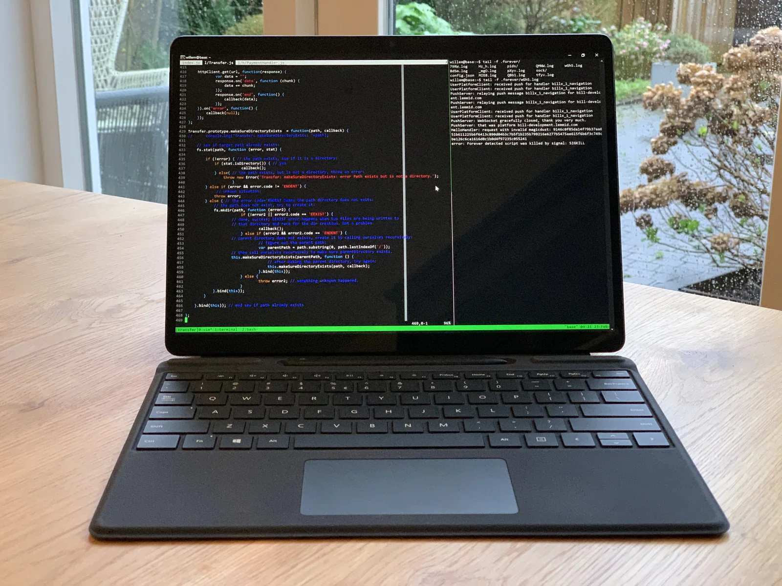 Coding on Surface Pro X is a dream thanks to the spacious screen and gorgeous keyboard - I do this over SSH with tmux on a dedicated, powerful development VPS