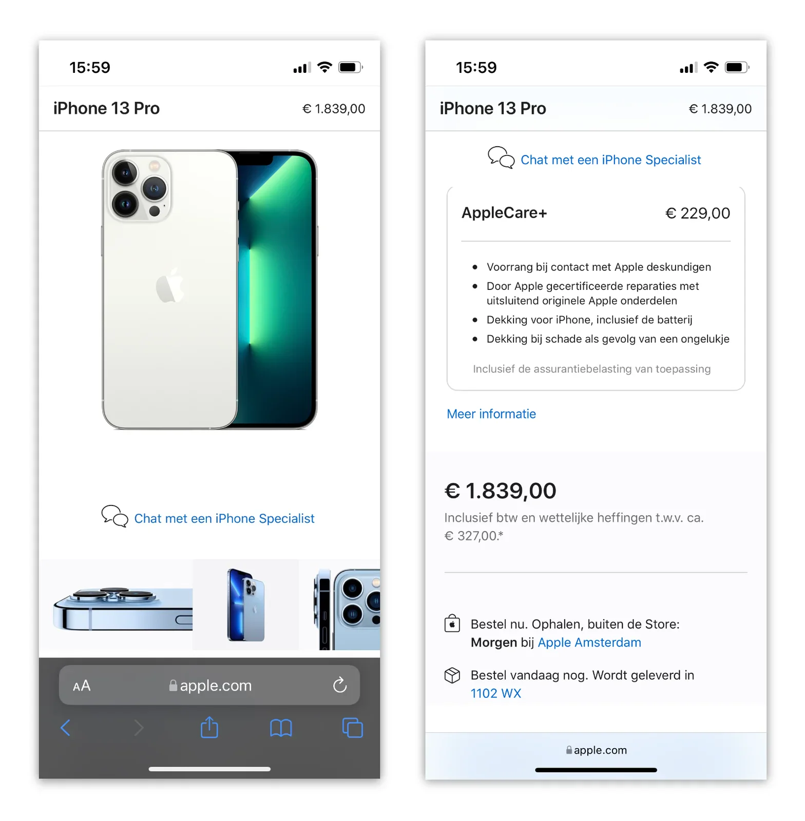 ... "Pro Max" will cost you up to € 1839, without the recommended € 229 AppleCare insurance