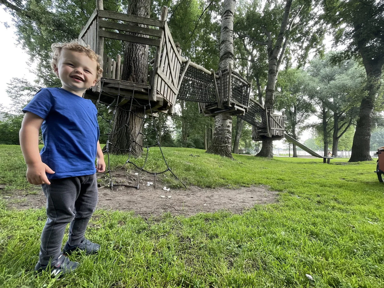 Only brave men take the tree top tour... "Will daddy follow along?" YES, you bet!