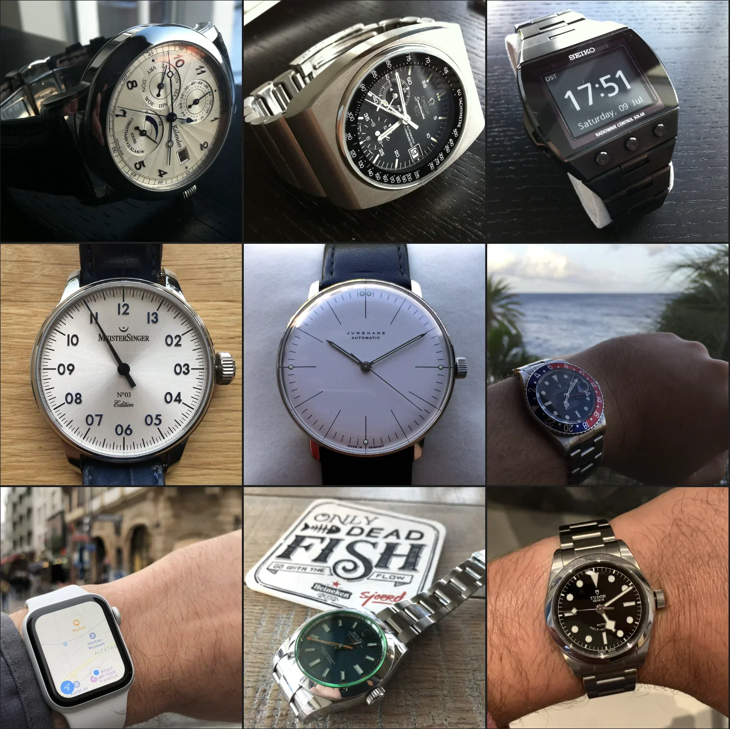 Enkele van mijn horloges door de jaren heen