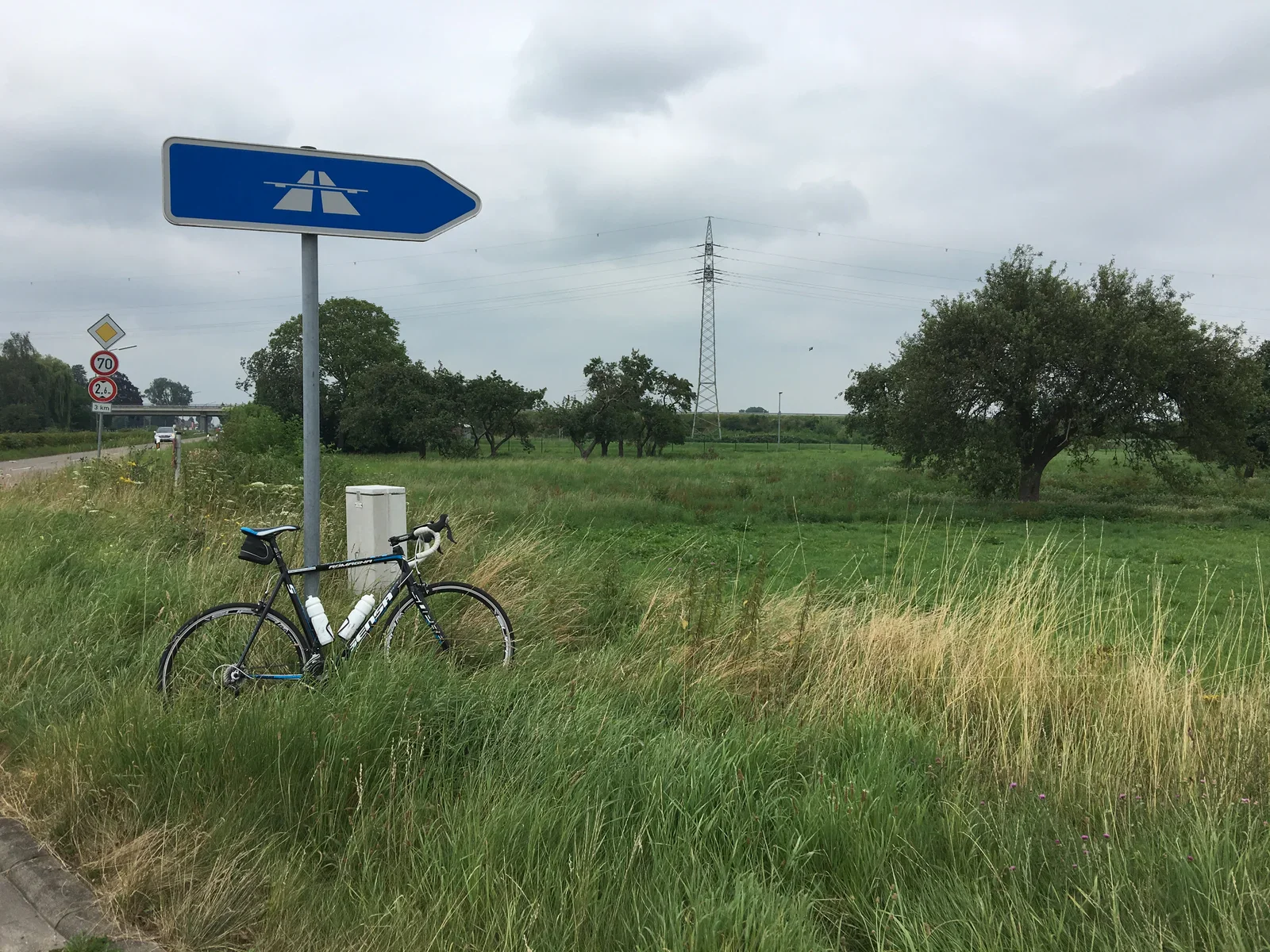 On few occasions I crossed international borders. This photo was taken in Germany next to an Autobahn.