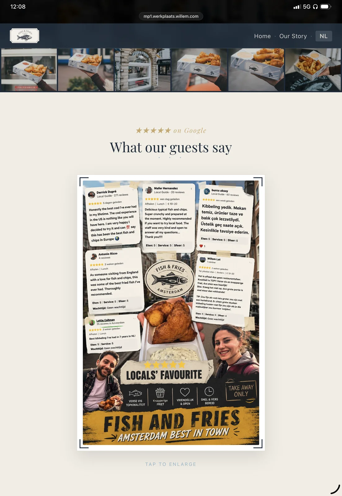 fishfries.nl: what the guests say, in English and Dutch