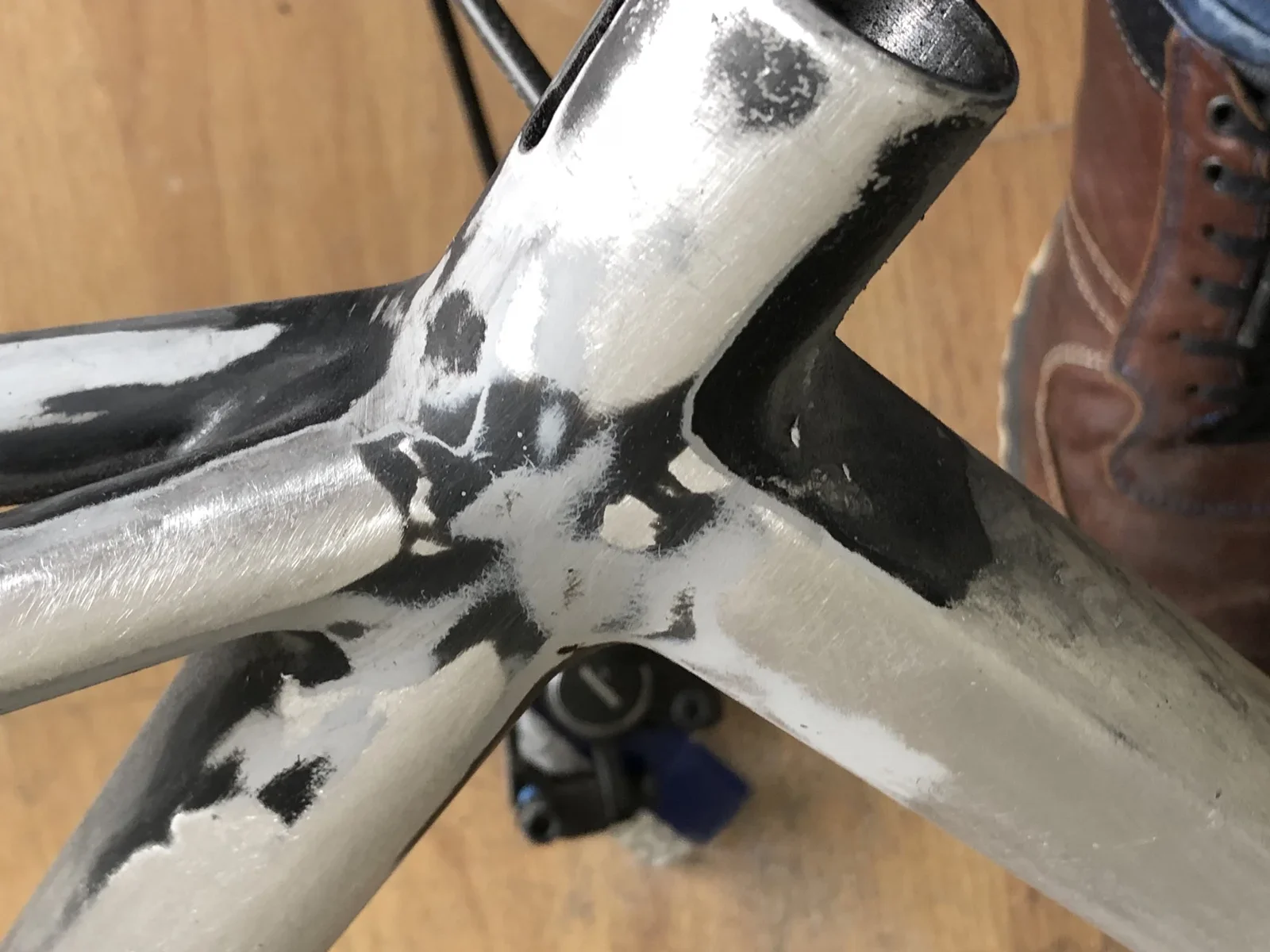 Sanding my way through layers of unwanted paint and filler
