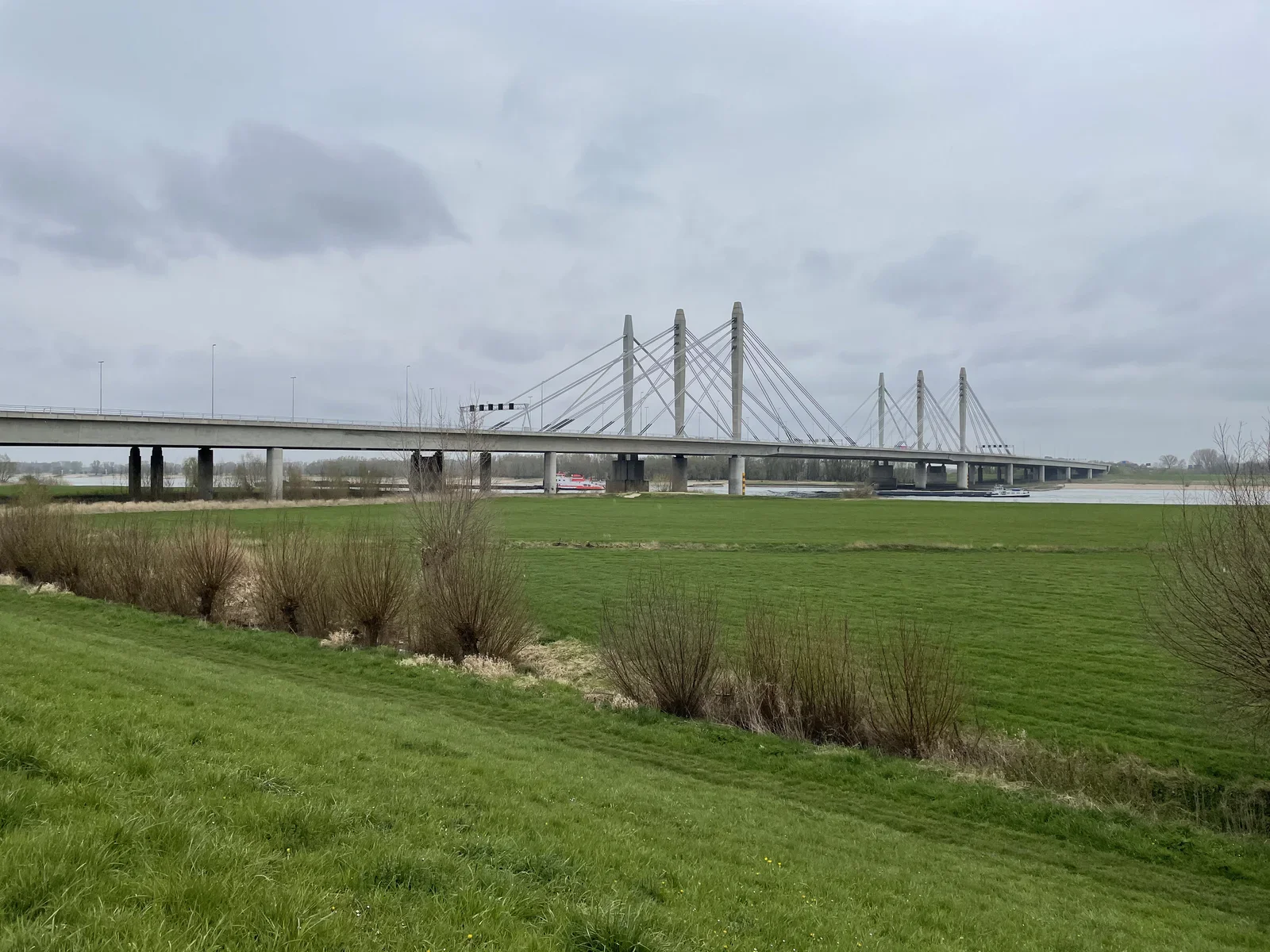 Bridge over the Waal river near Nijmegen
