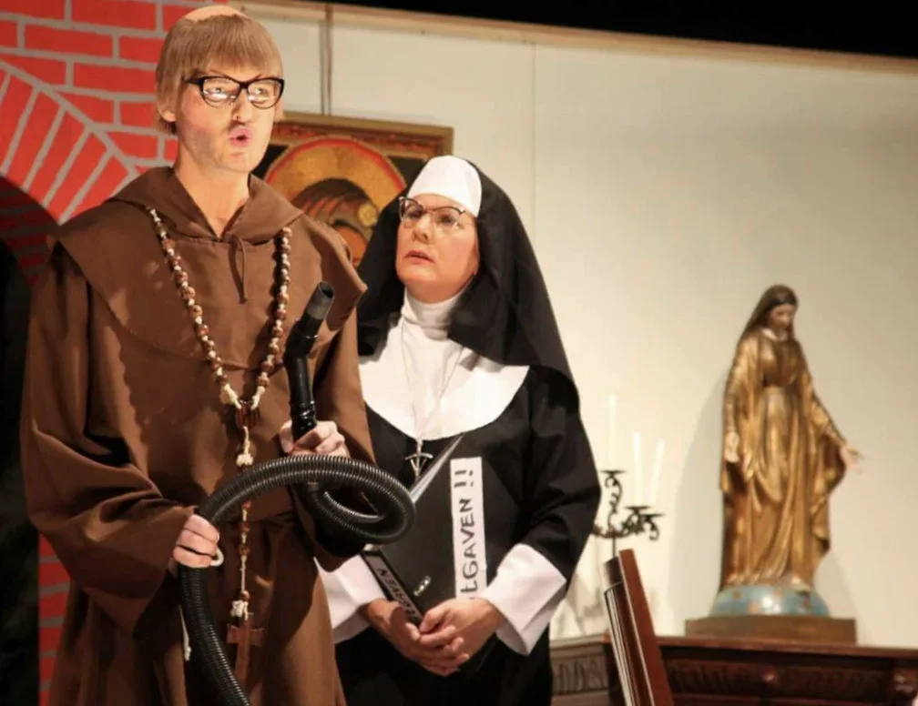 Me playing "Broeder Gerard" in "Zusters in Zaken" during my debut as amateur actor