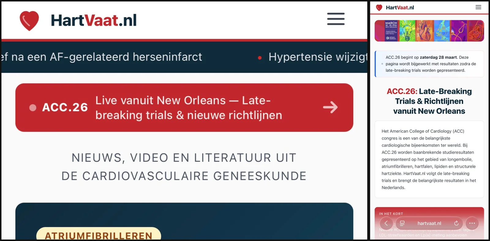 hartvaat.nl during the ACC congress, 24 March: late breaking trials from New Orleans, without a newsroom