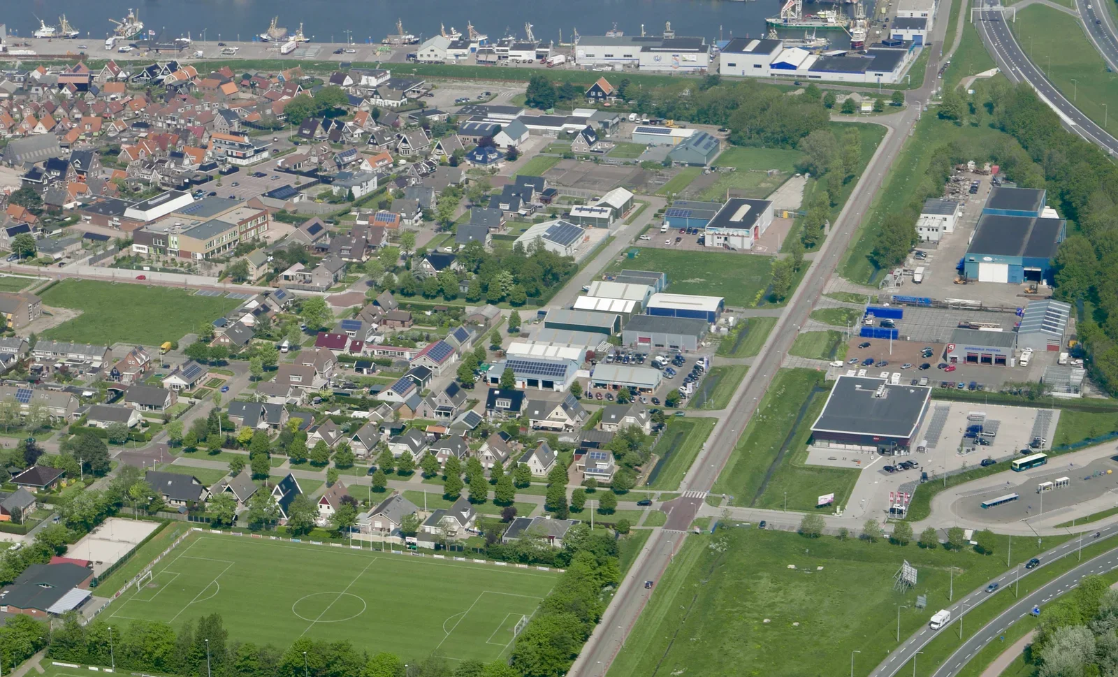 Den Oever with the soccer field from VV Wiron